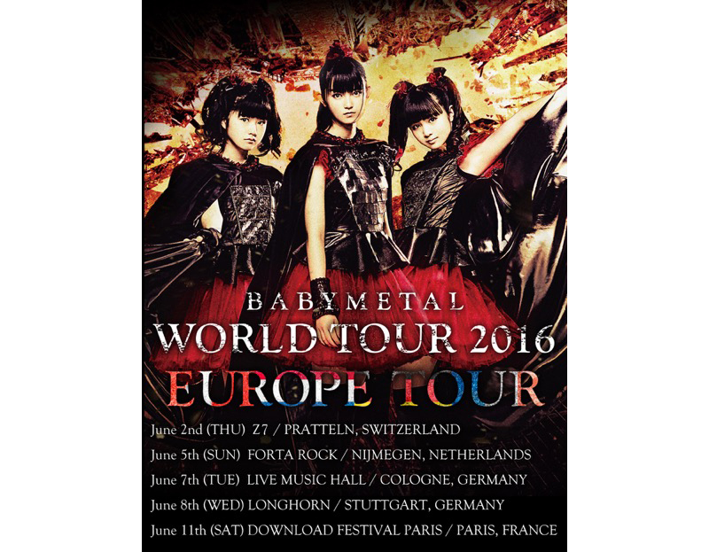 BABYMETAL、ヨーロッパツアーの日程発表！