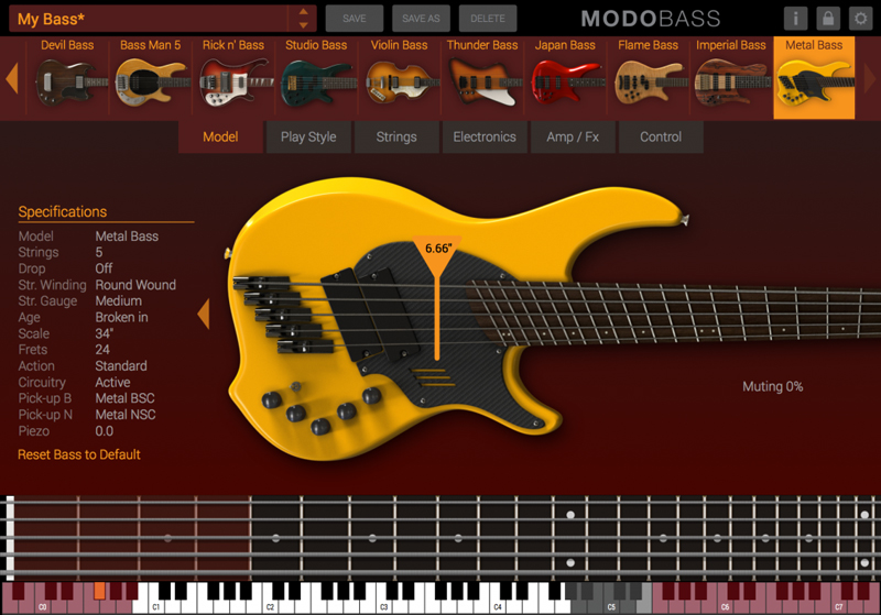 IK Multimedia、6弦モデルやドロップAチューニング機能などを追加した「MODO BASS Ver. 1.5」を公開