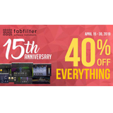 ディリゲント、DAWプラグイン・ブランドFabFilter（ファブフィルター）社の設立15周年を記念して、期間限定セールを実施！（通常価格より40% OFFにて販売）