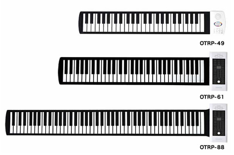 キョーリツコーポレーションから子供から大人まで楽しめるロールタイプのピアノonetone「OTRP-49」「OTRP-61」「OTRP-88」がリリースされた。