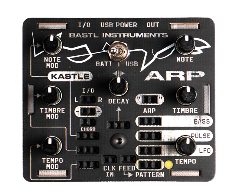 アンブレラカンパニー、Bastl Instruments『KASTLE ARP』をリリース！（USBまたは電池で駆動する手のひらサイズのモジュラーシンセサイザー）