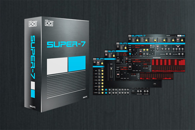 UVI、「Super-7（スーパーセブン）」をリリース！（ベースライン、ドラムマシーン、ポリシンセなどを装備した6パートのアナログツールボックス）