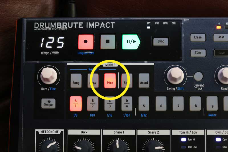 DrumBrute Impactリアルタイム入力の方法
