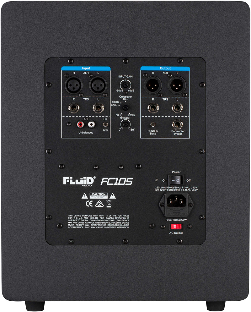 ローランド、「Fluid Audio FC10S」をリリース！（高解像度の重低音を再生できる「Fluid Audio」の音楽制作用サブウーファー）