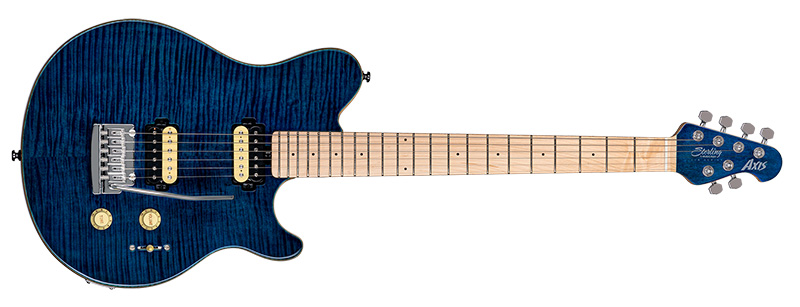 Sterling by Music Man「AXIS FLAME MAPLE TOP」（Neptune Blue）