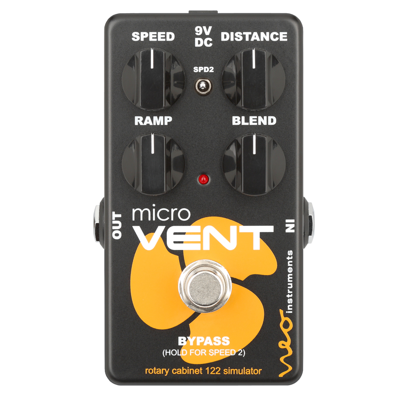 フックアップ、Neo Instruments「micro VENT」の2つのラインナップを発売開始！（ストンプボックスサイズのロータリースピーカーエミュレーションペダル）