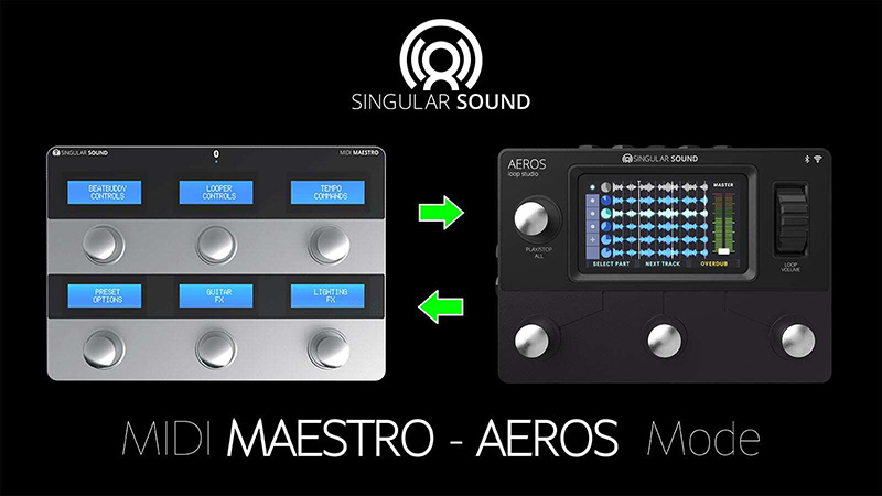 フックアップ 、Singular Sound「MIDI Maestro」をリリース！（ペダル型ドラムマシンBeatBuddyとマルチトラックルーパーAEROS Loops Studioの操作性を格段に向上させる拡張ペダル）