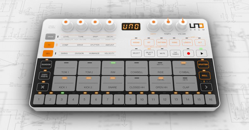 IK Multimedia、アナログ/PCMドラムマシン「UNO Drum」をリリース！（人気のUNO Synthに続く、パラメータ・オートメーション対応のポータブルなドラム・マシン）