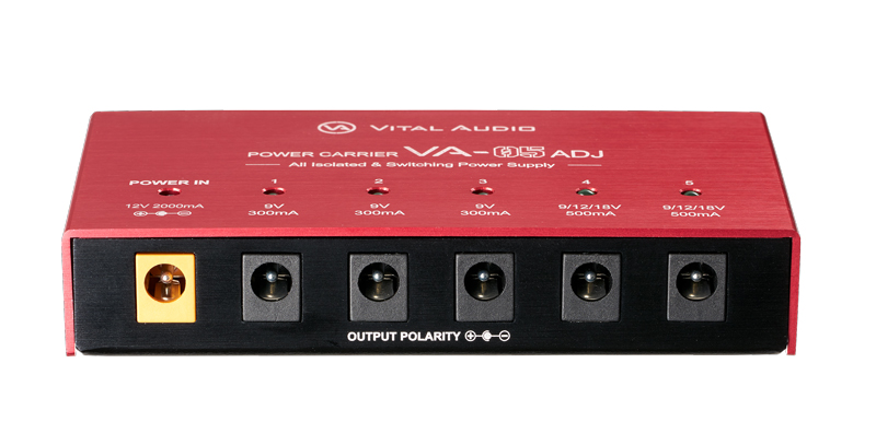 フックアップ、エフェクトペダル用パワーサプライ Vital Audio「POWER CARRIER VA-05 ADJ」をリリース！